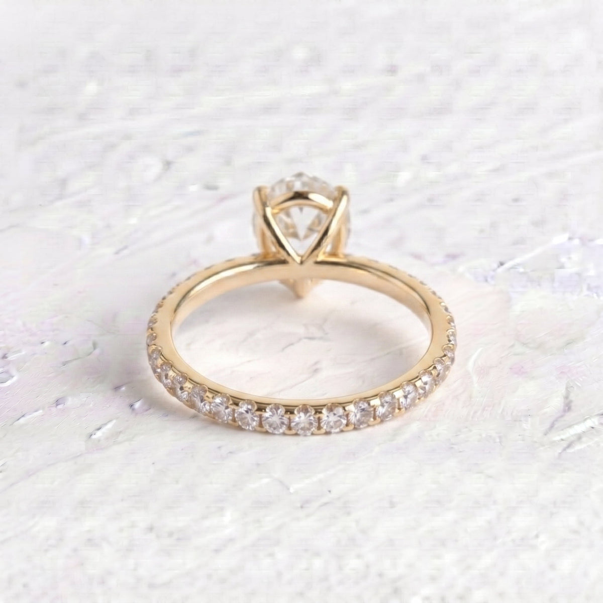 Margot Robbie – Inspired Pear Cut Pave Lab Grown Diamond Engagement Ring