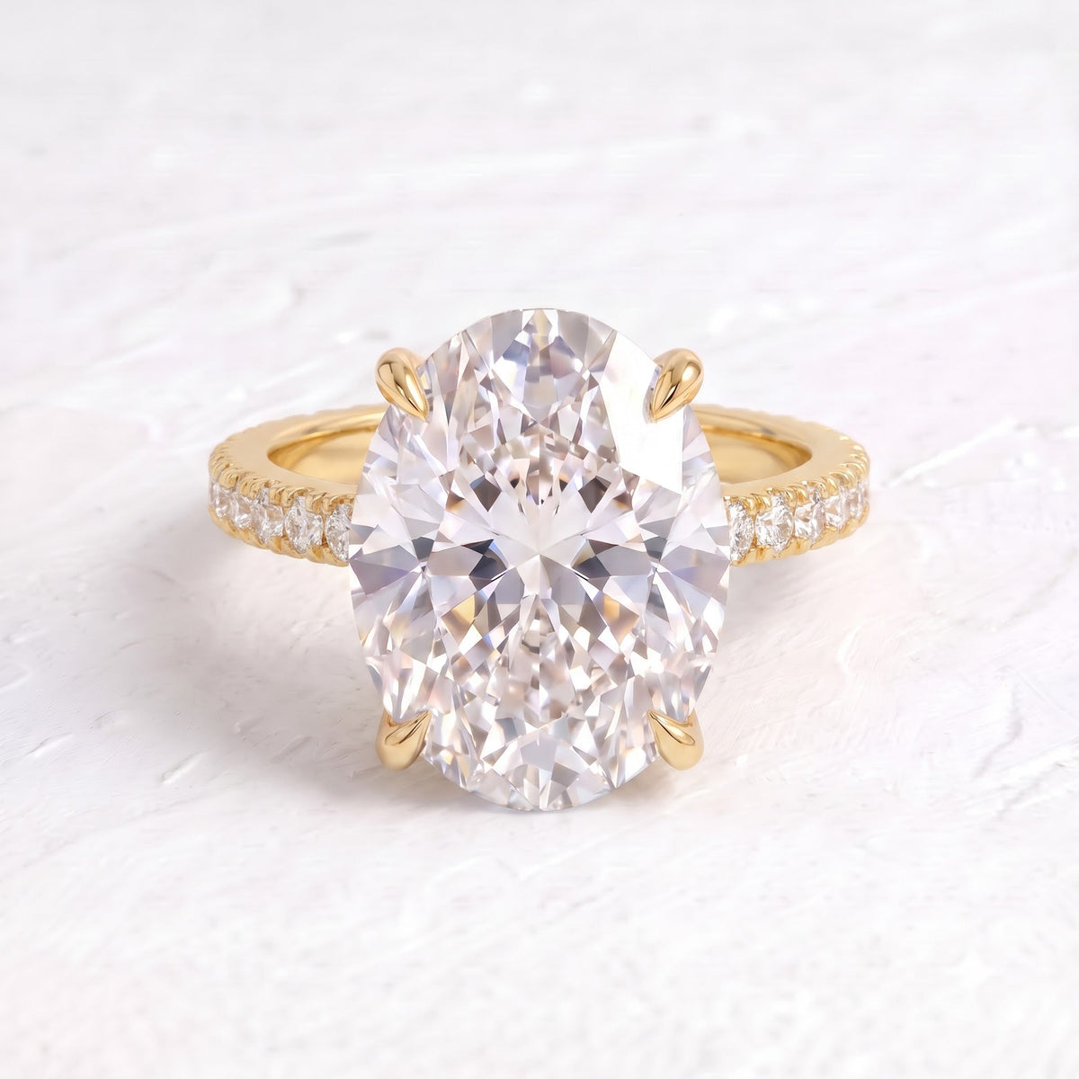 Kourtney Kardashian – Inspired Oval Cut Pave & Hidden Halo Lab Grown Diamond Engagement Ring