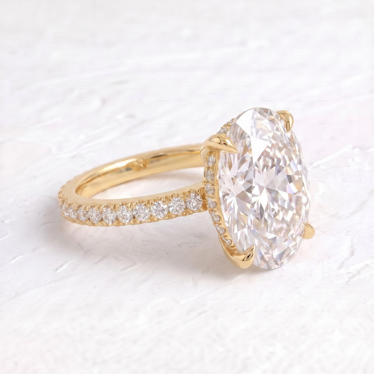 Kourtney Kardashian – Inspired Oval Cut Pave & Hidden Halo Lab Grown Diamond Engagement Ring