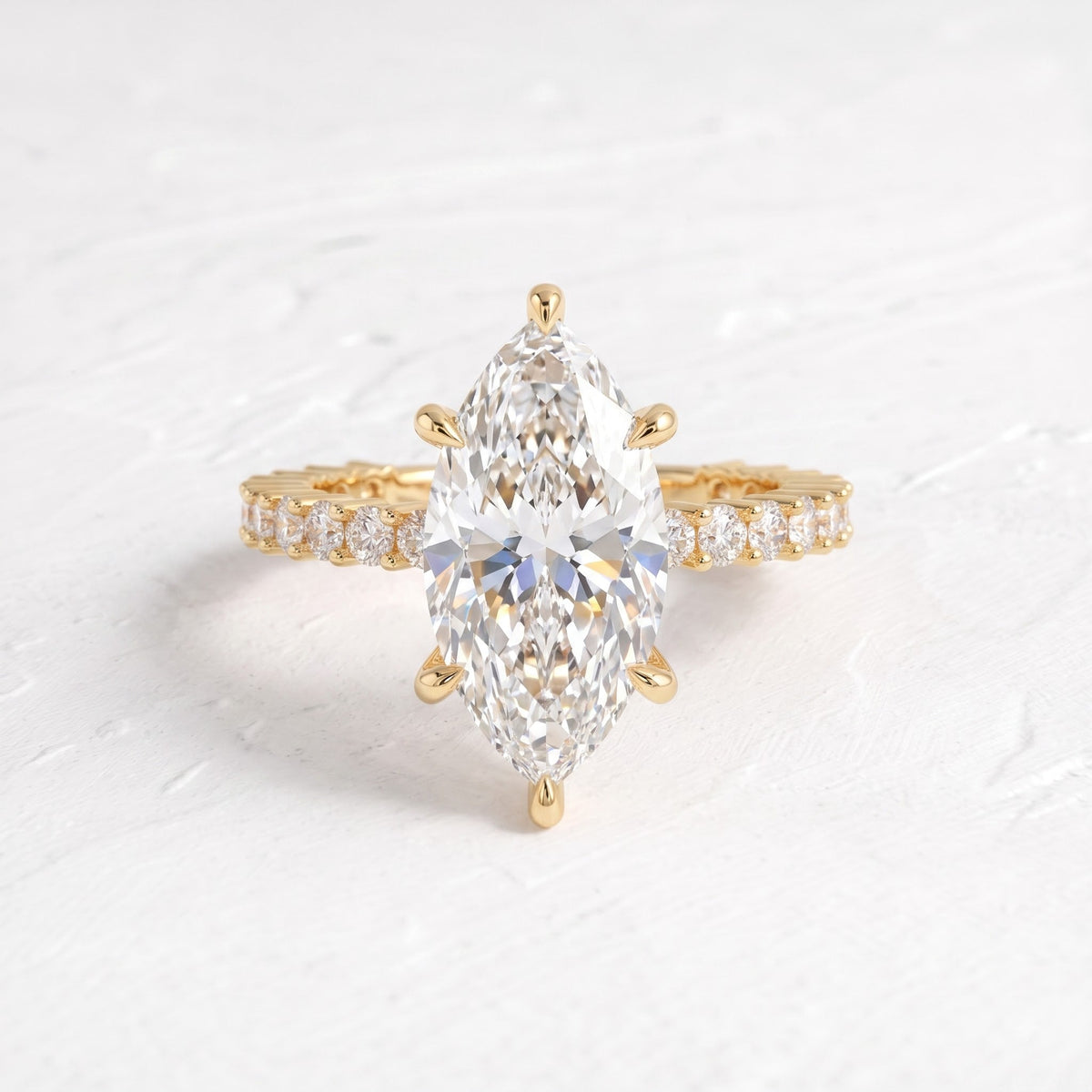 Selena Gomez – Inspired  Marquise Cut Pave Lab Grown Diamond Engagement Ring