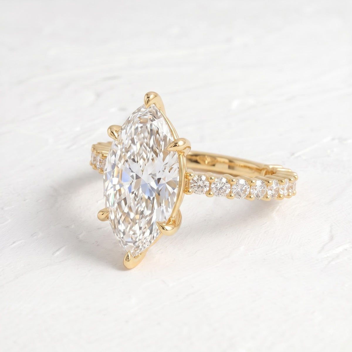 Selena Gomez – Inspired  Marquise Cut Pave Lab Grown Diamond Engagement Ring
