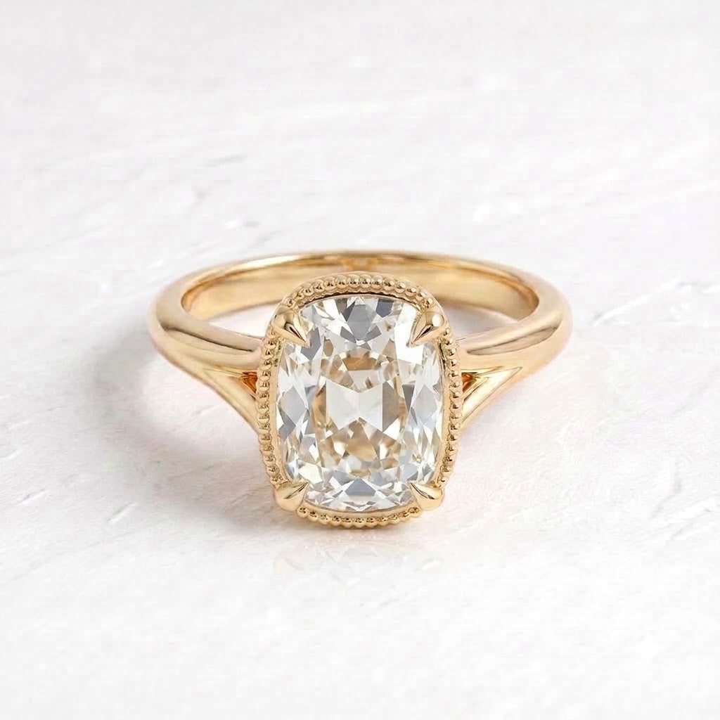 Taylor Swift – Inspired 5.99 Carat Old Mine Cushion Cut Bezel Lab Grown Diamond