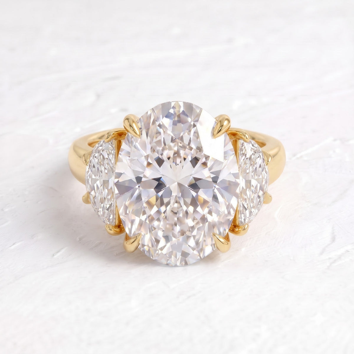 Serena Williams – Inspired Oval Cut Three Stone Lab Grown Diamond Engagement Ring
