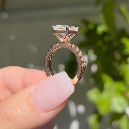 1.25 CT Radiant Pave Lab Grown Diamond Engagement Ring