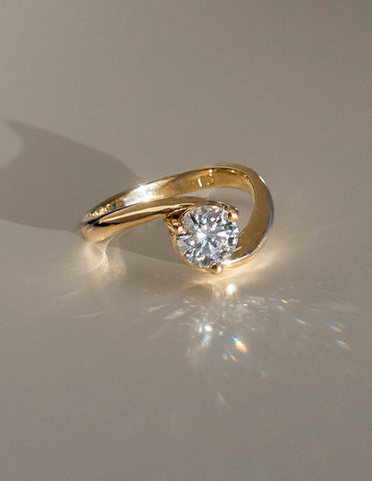 1.0 CT Round Cut Lab Grown Diamond Solitaire Engagement Ring