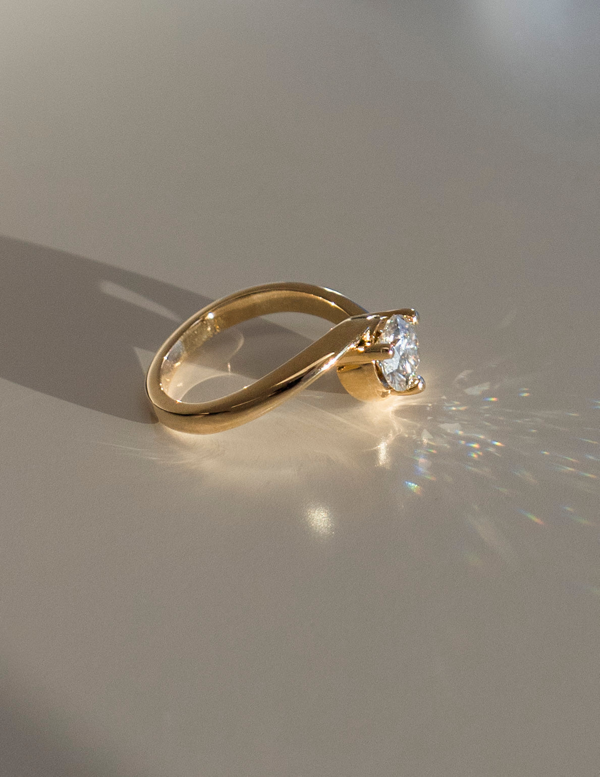 1.0 CT Round Cut Lab Grown Diamond Solitaire Engagement Ring