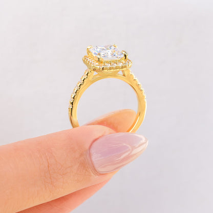 1.5 CT Round Pave Lab Grown Diamond Engagement Ring