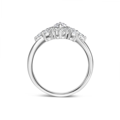 0.5 CT Marquise Cluster Lab Grown Diamond Engagement Ring