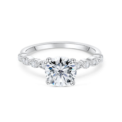 3 CT Round Pave Lab Grown Diamond Engagement Ring