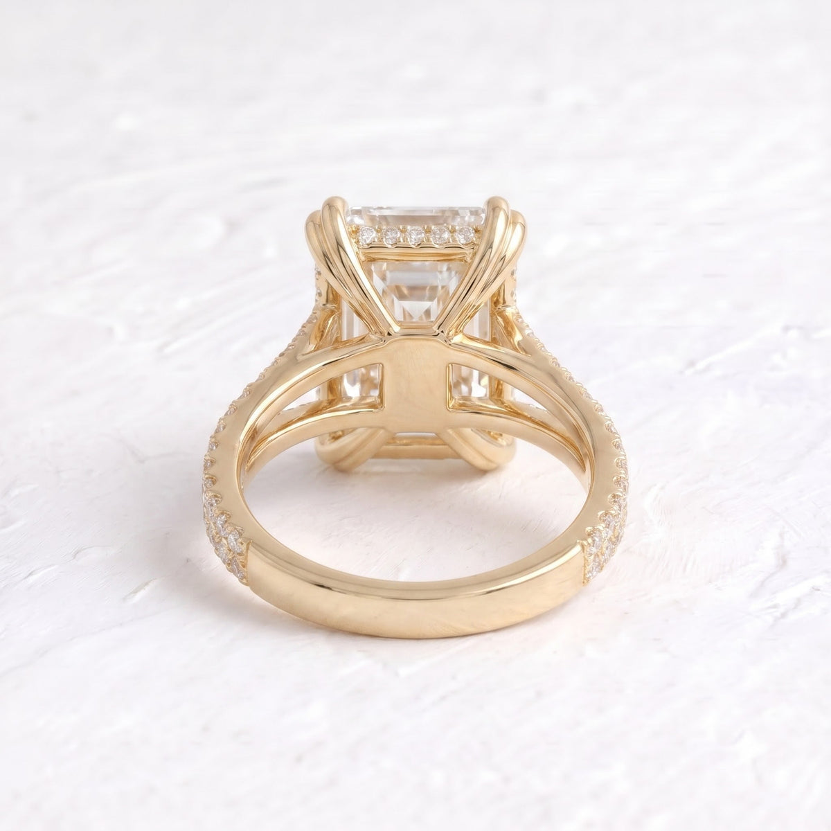 Beyonce – Inspired Emerald Cut Split Shank Lab Grown Diamond Engagement Ring