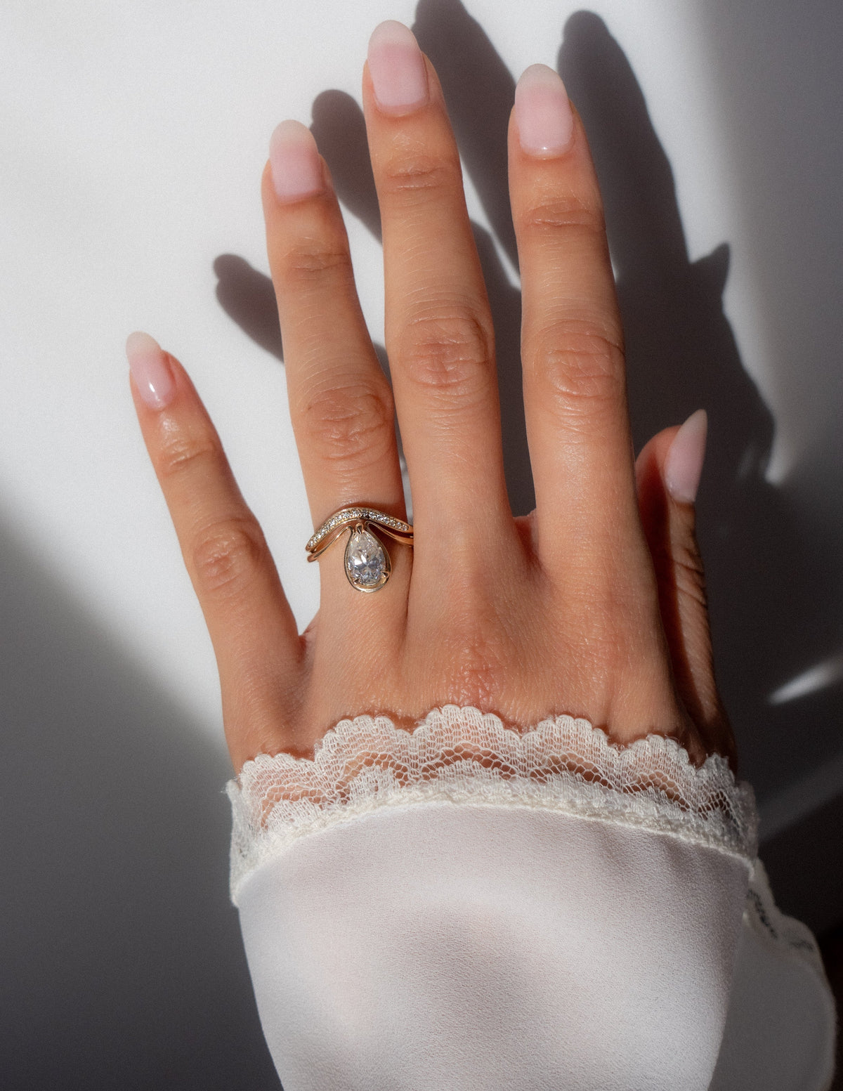 1.25 CT Pear Shaped Lab Grown Diamond Unique Style Engagement Ring