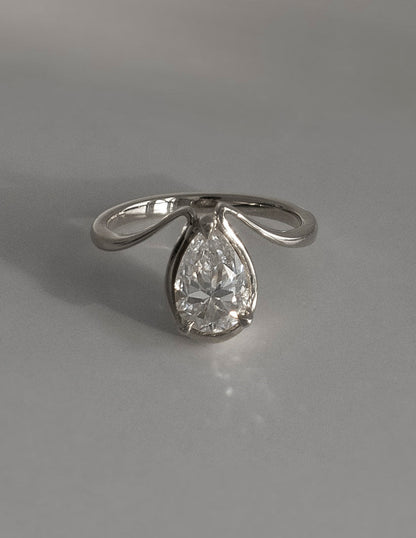 1.25 CT Pear Shaped Lab Grown Diamond Unique Style Engagement Ring