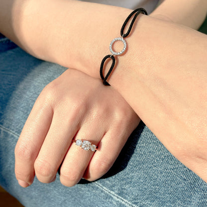 0.60 CT Round Three Stone Lab Grown Diamond Engagement Ring