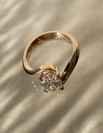 3.0 CT Oval Cut Lab Grown Diamond Bypass Engagement Ring