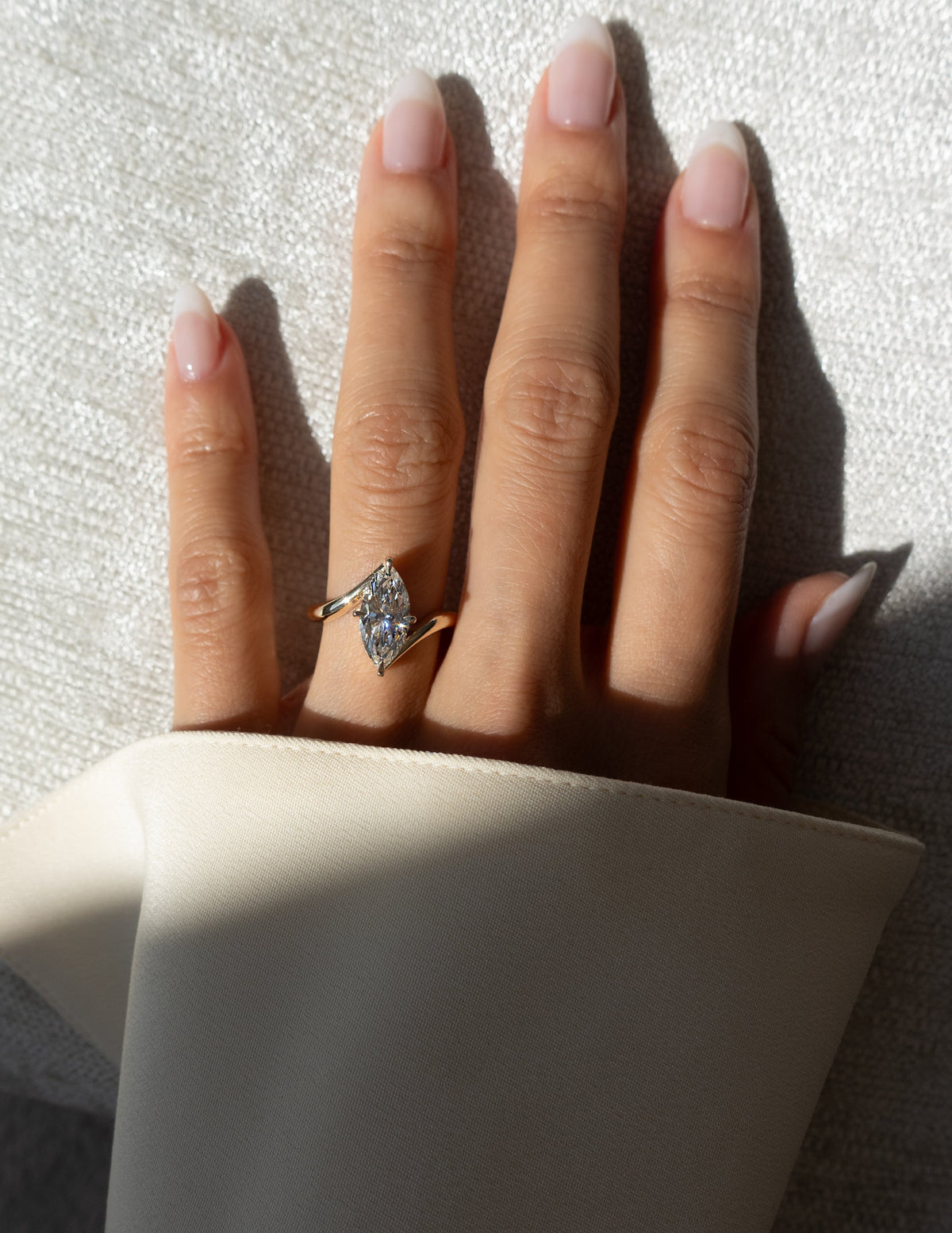 2.5 CT Marquise Shaped Lab Grown Diamond Soliatire Style Engagement Ring