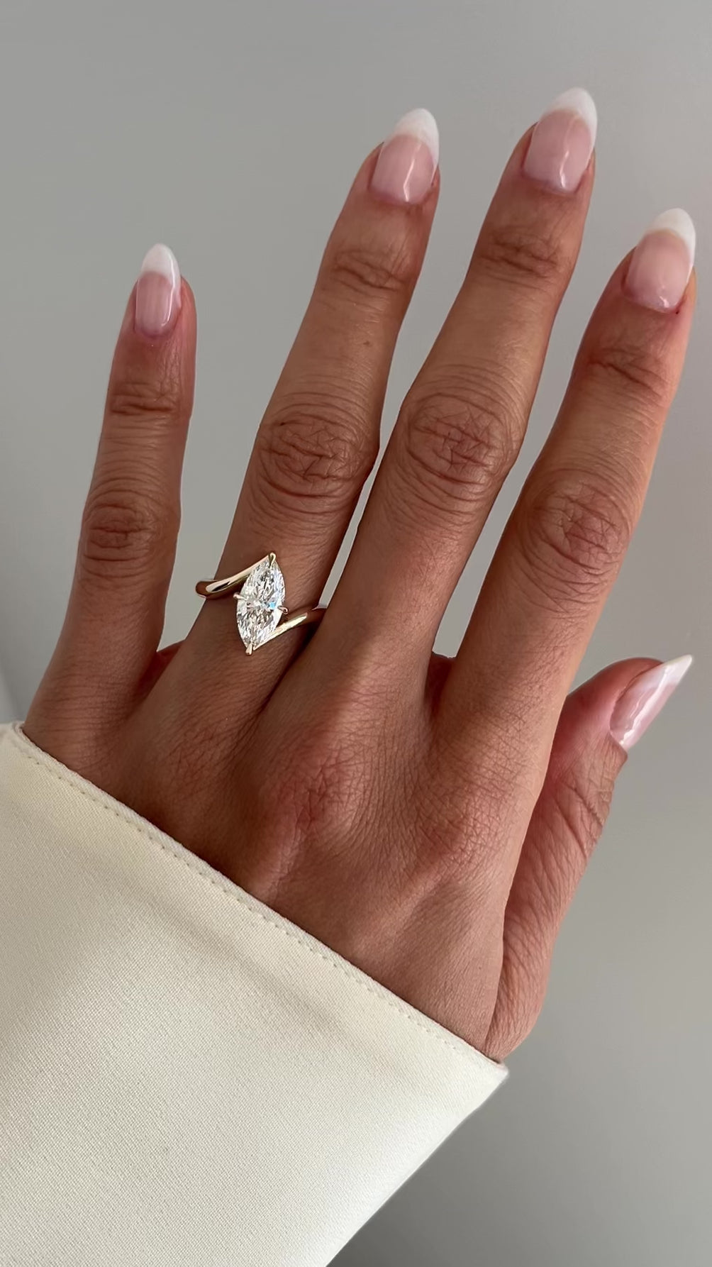 2.5 CT Marquise Shaped Lab Grown Diamond Soliatire Style Engagement Ring