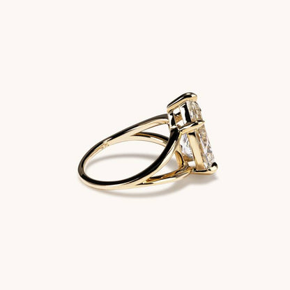3.91 CT Pear Split Shank Lab Grown Diamond Engagement Ring