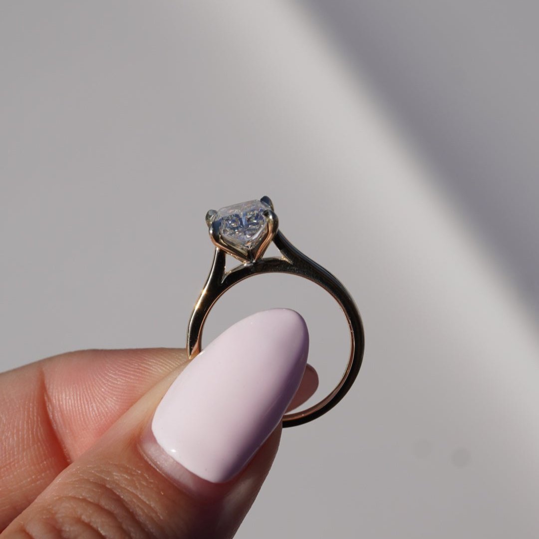 2.60 CT Radiant Solitaire Lab Grown Diamond Engagement Ring