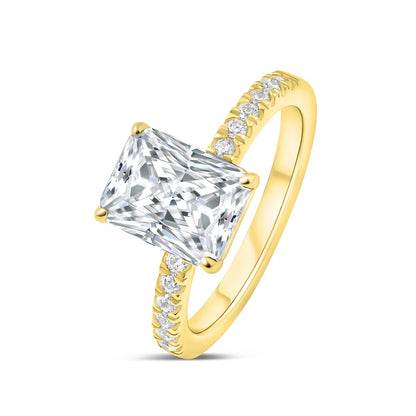3 CT Radiant Pave Lab Grown Diamond Engagement Ring