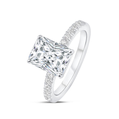 3 CT Radiant Pave Moissanite Engagement Ring