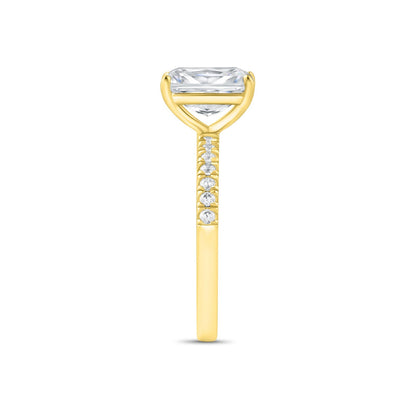 3 CT Radiant Pave Lab Grown Diamond Engagement Ring