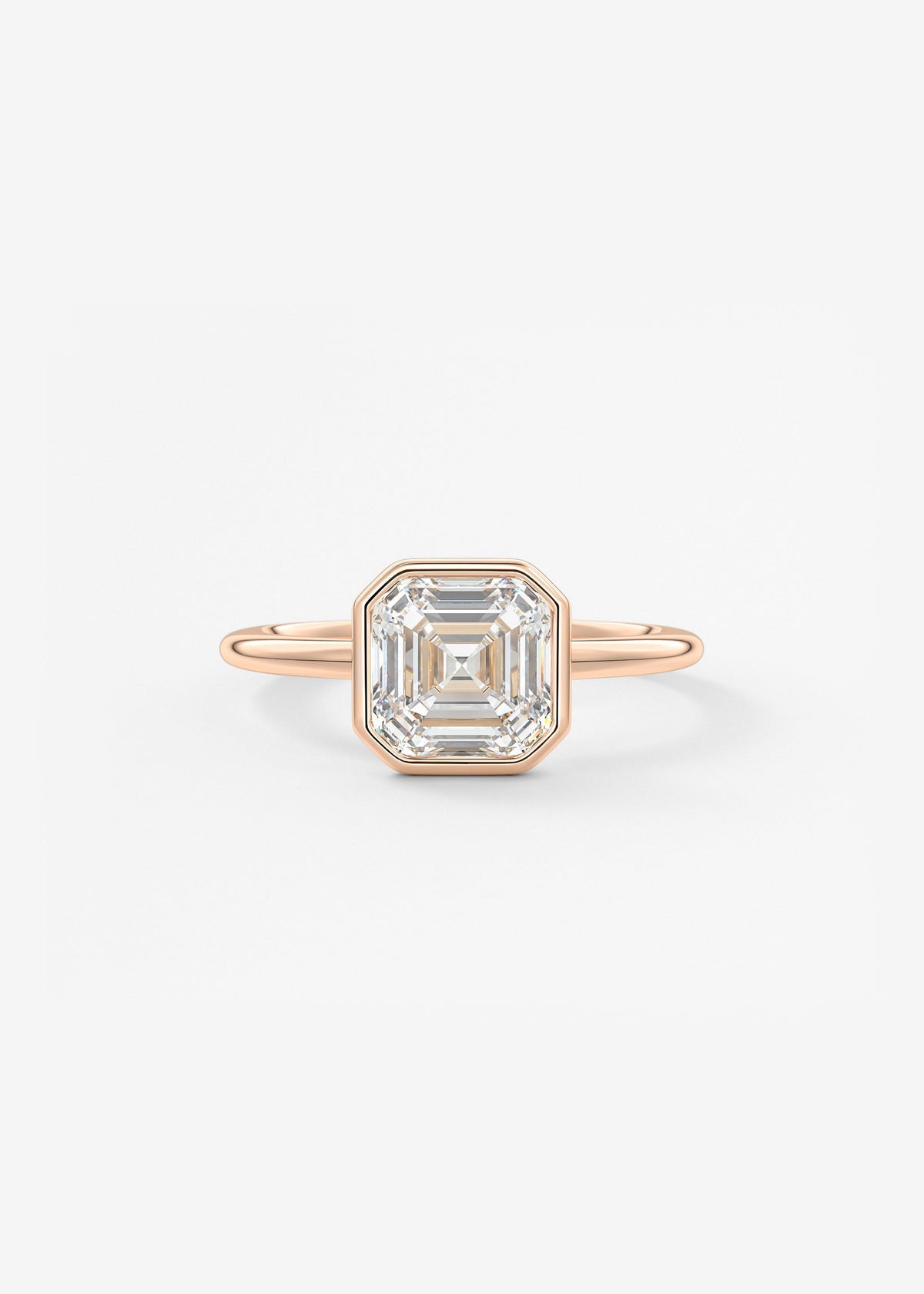 Asscher Bezel Lab Grown Diamond Engagement Ring