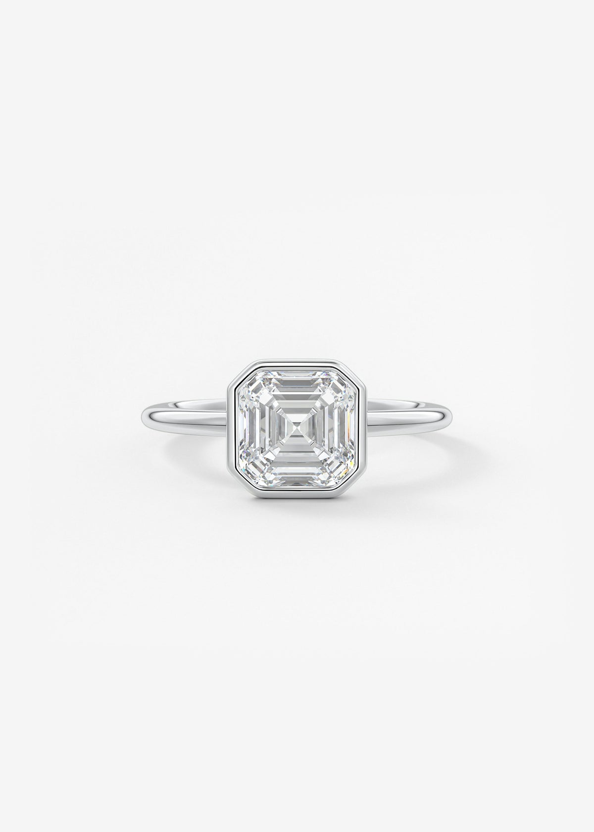 Asscher Bezel Lab Grown Diamond Engagement Ring