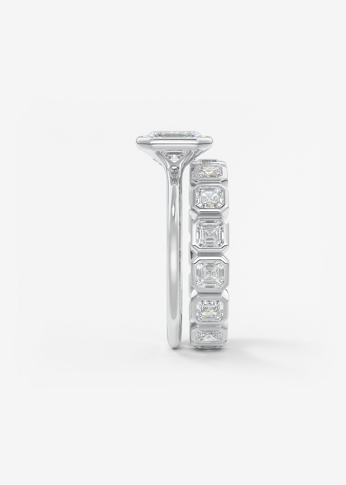 Asscher Bezel Lab Grown Diamond Engagement Ring