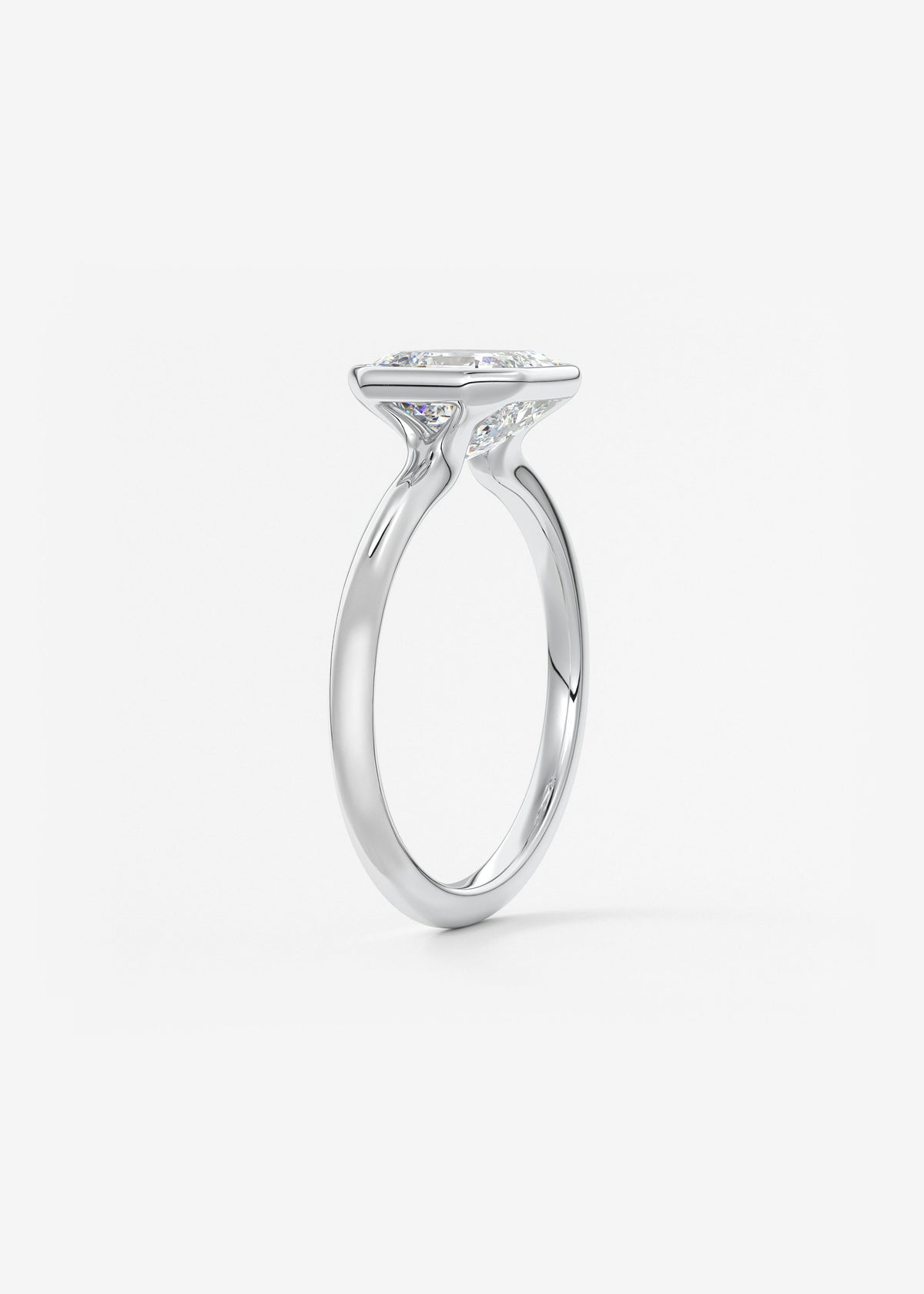 Asscher Bezel Lab Grown Diamond Engagement Ring