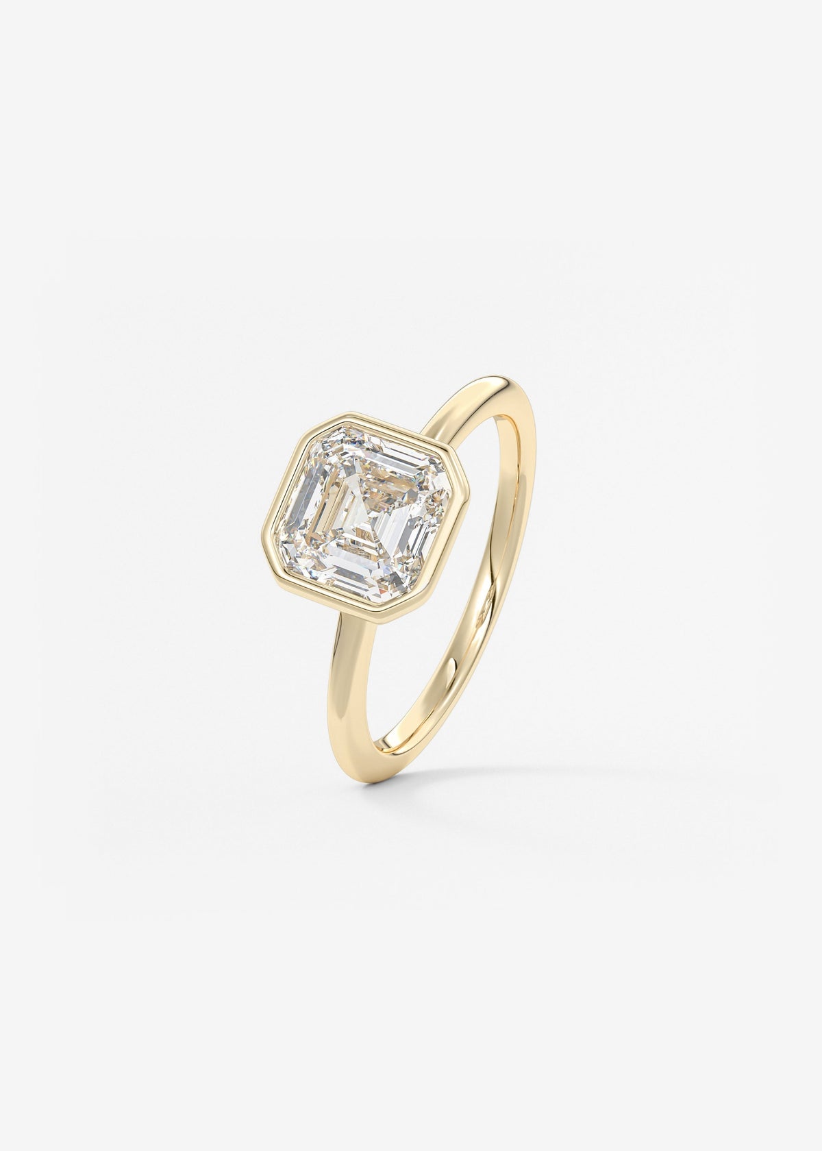 Asscher Bezel Lab Grown Diamond Engagement Ring