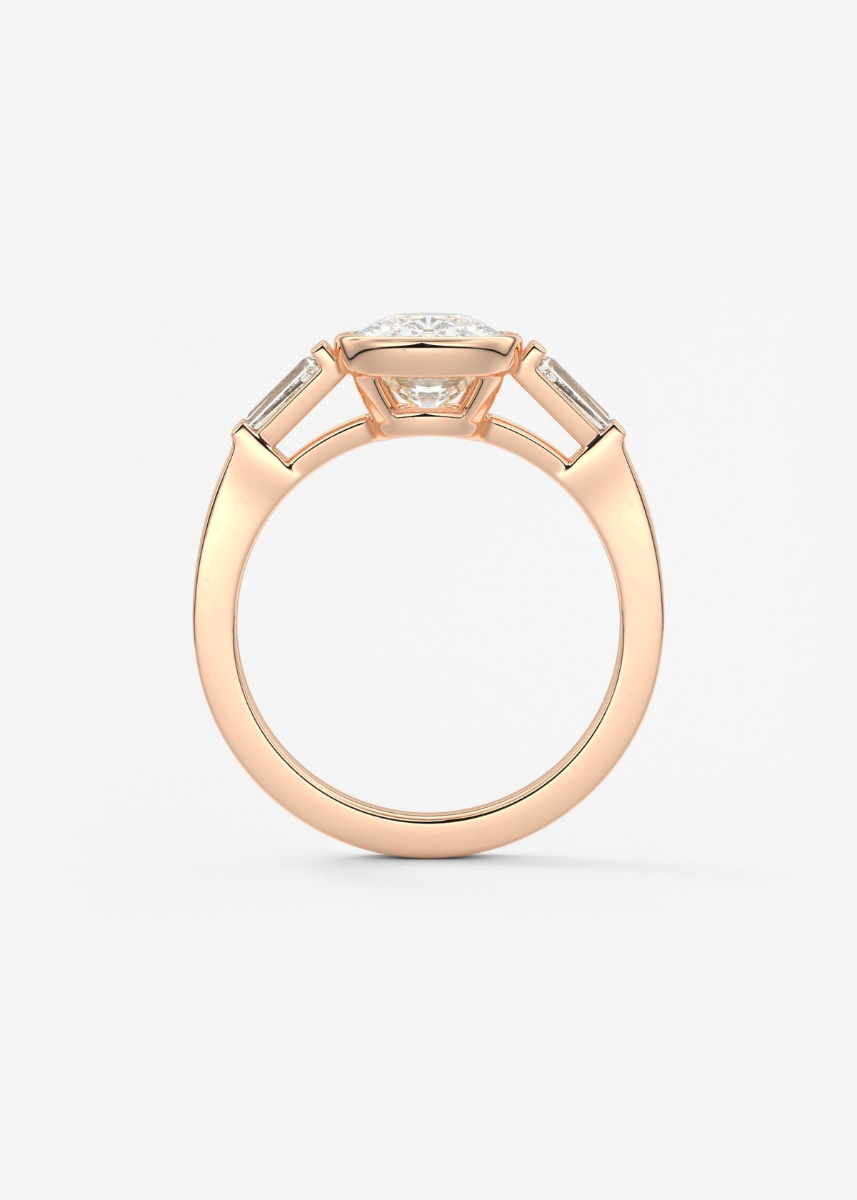 Cushion Three Stones Lab Grown Diamond Engagement Ring