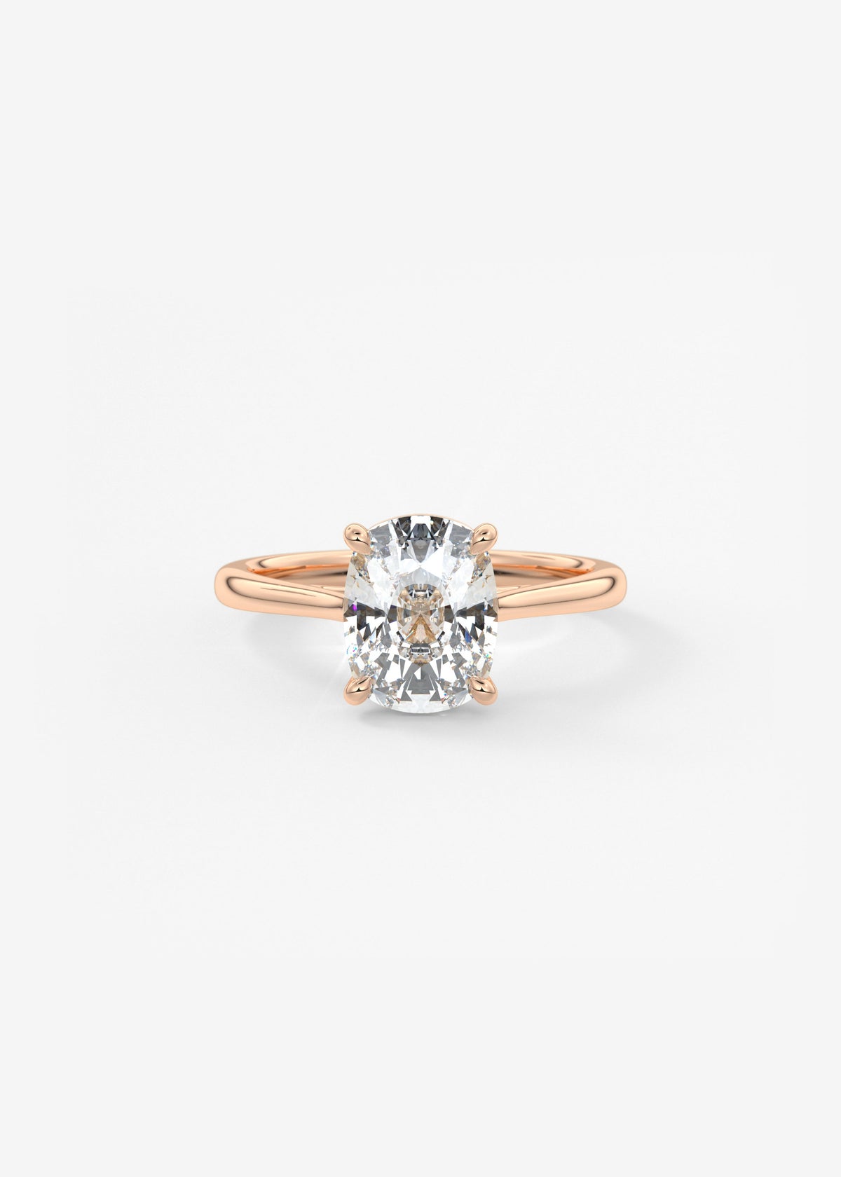 Elongated Cushion Cathedral Lab Grown Diamond Engagement Ring