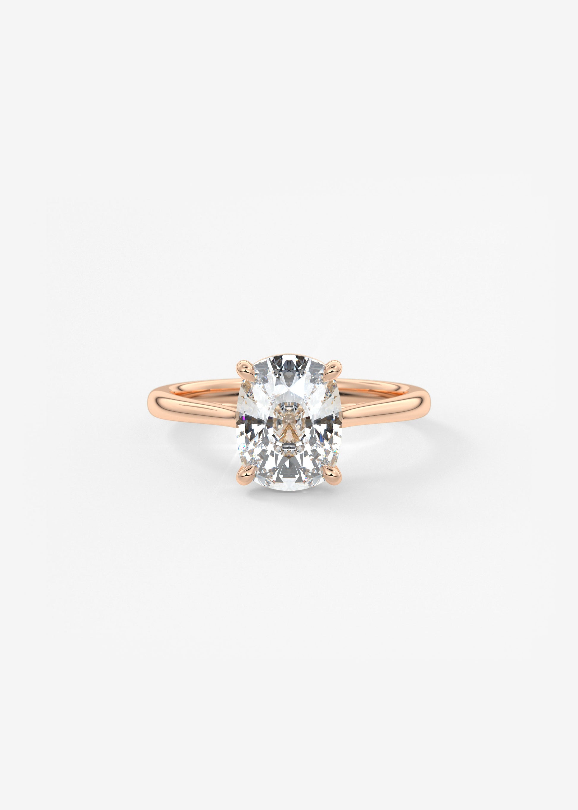 Elongated Cushion Cathedral Lab Grown Diamond Engagement Ring