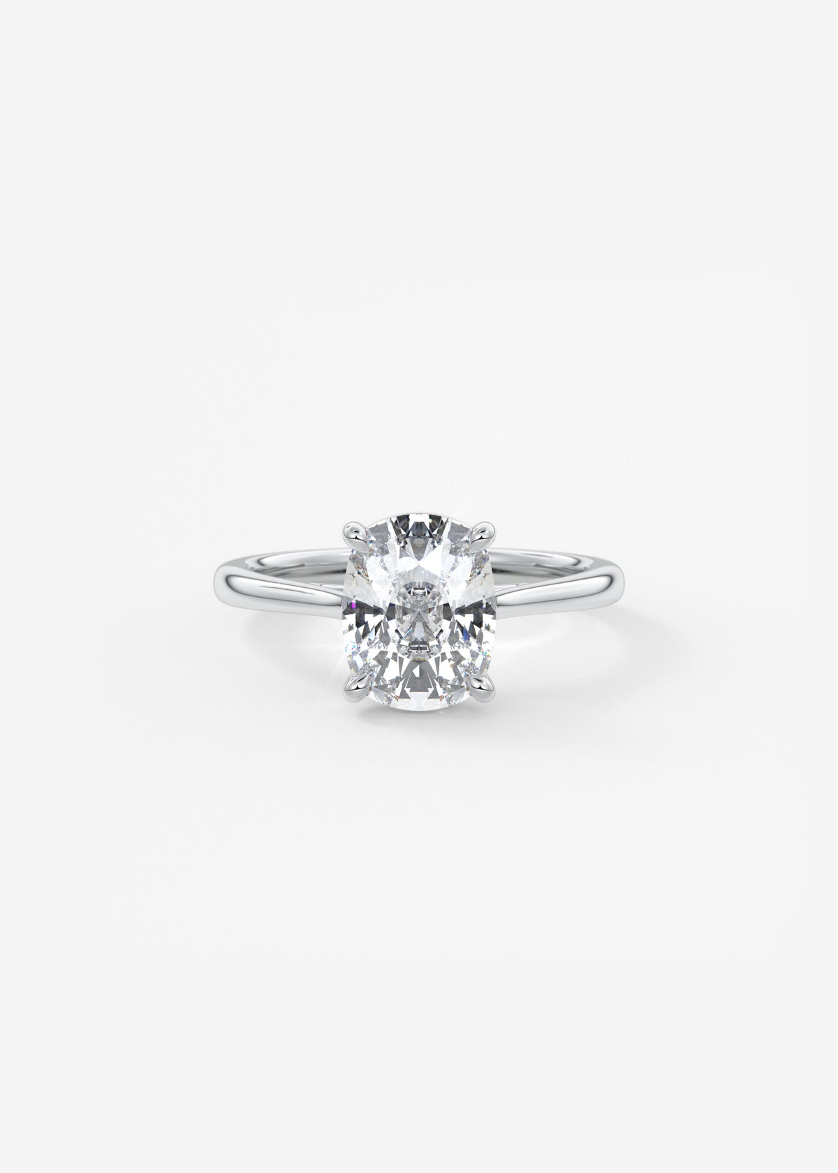 Elongated Cushion Cathedral Lab Grown Diamond Engagement Ring