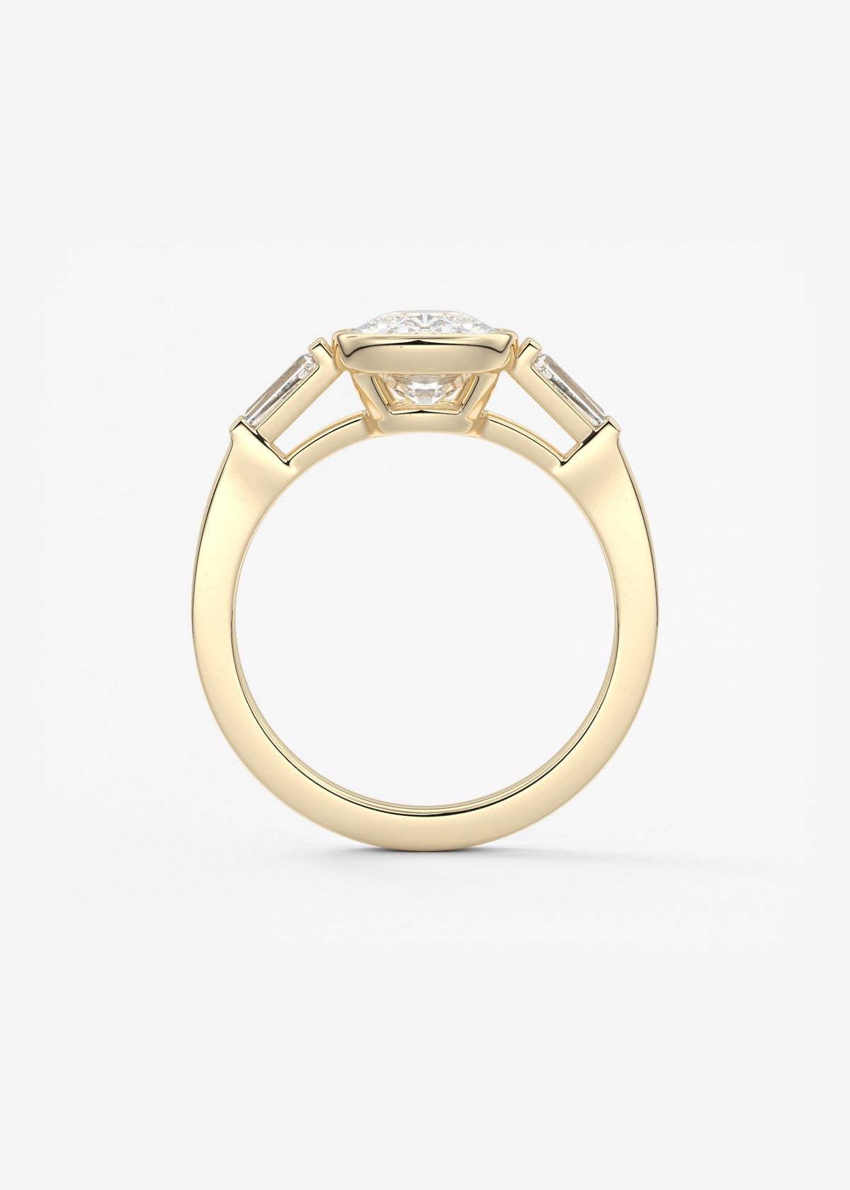 Cushion Three Stones Lab Grown Diamond Engagement Ring