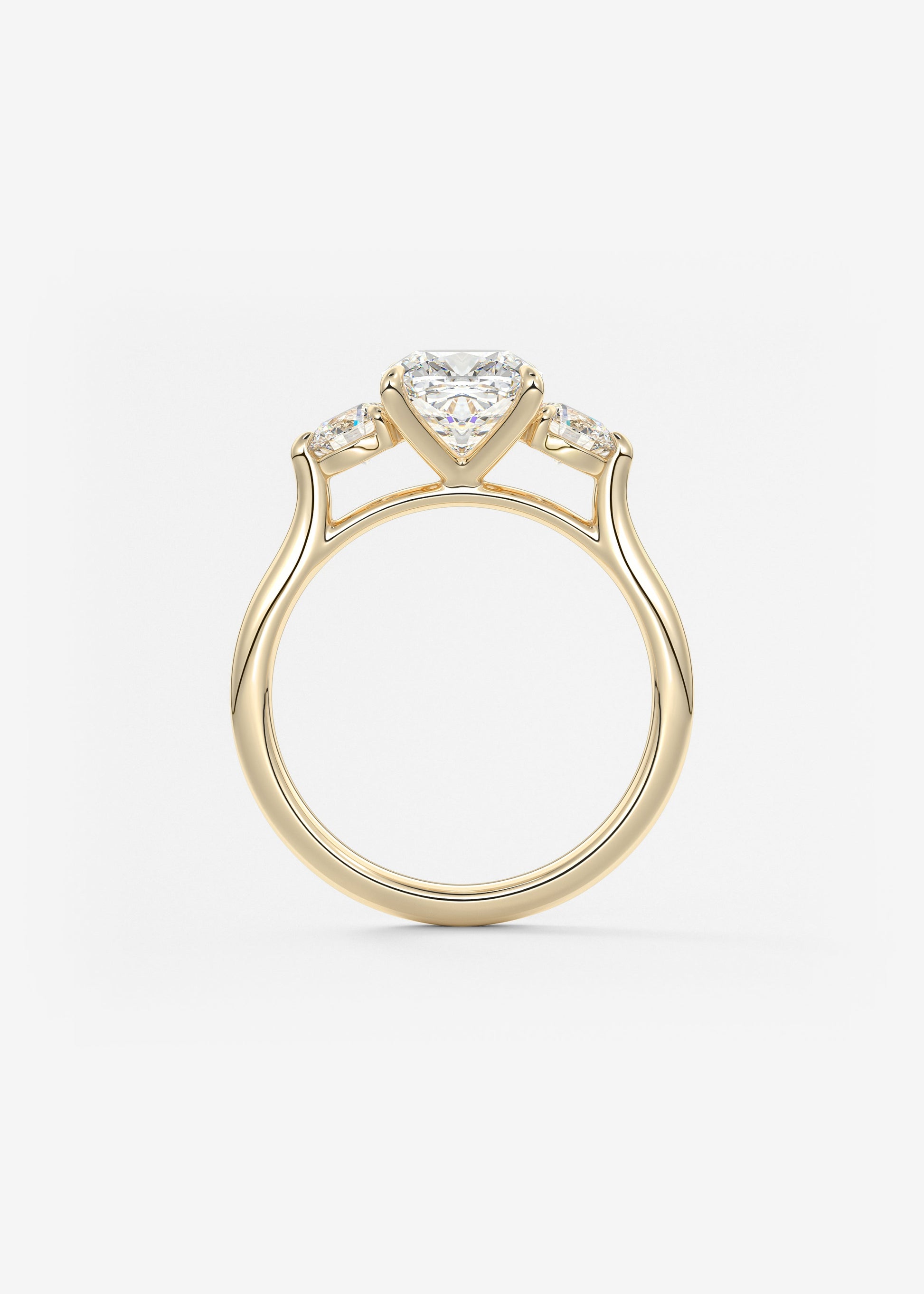 Cushion Three Stone Lab Grown Diamond Engagement Ring