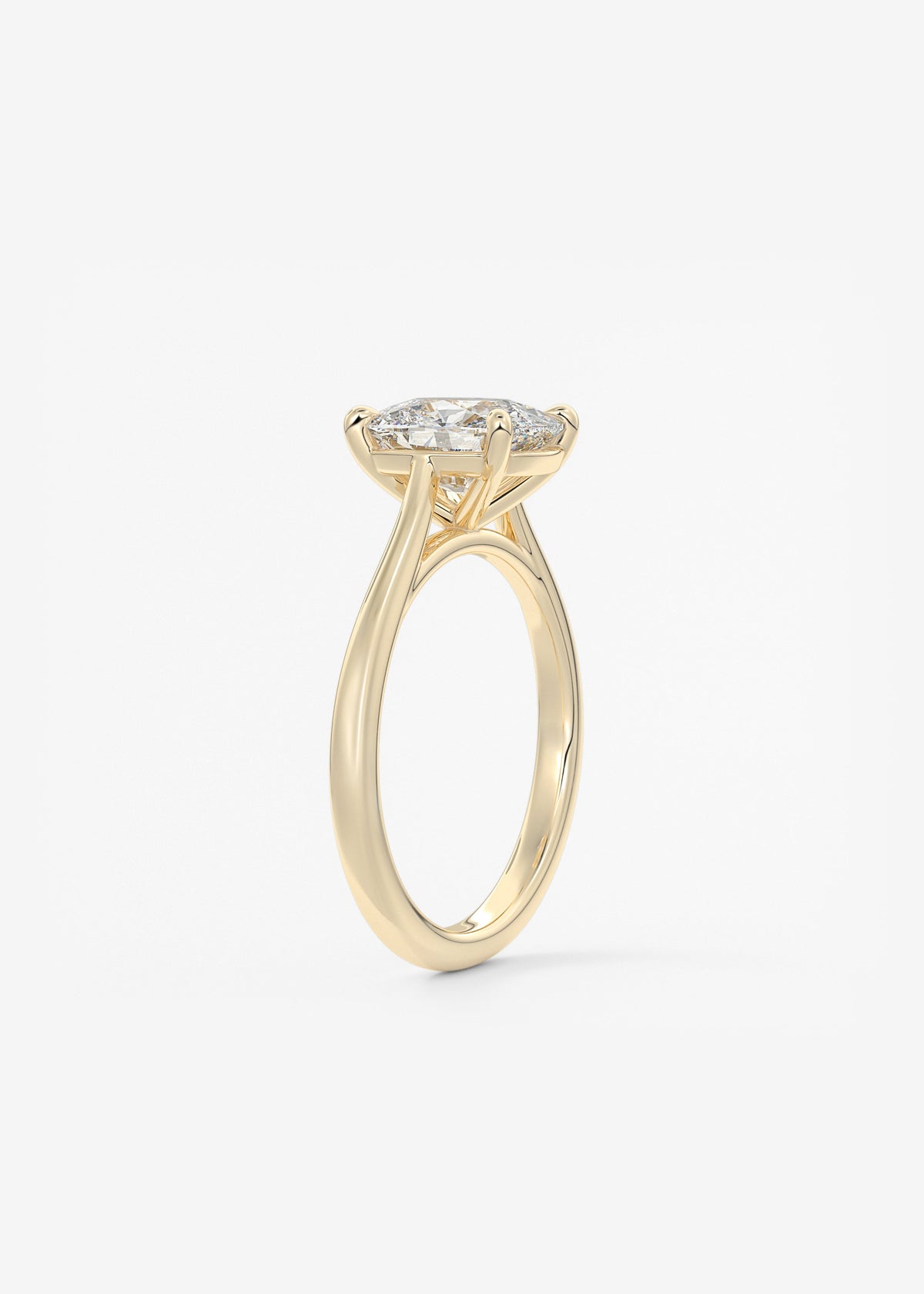 Elongated Cushion Cathedral Lab Grown Diamond Engagement Ring