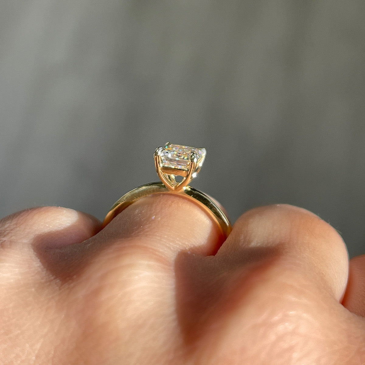 1.80 CT Emerald Solitaire Lab Grown Diamond Engagement Ring