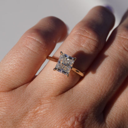 2.60 CT Radiant Solitaire Lab Grown Diamond Engagement Ring