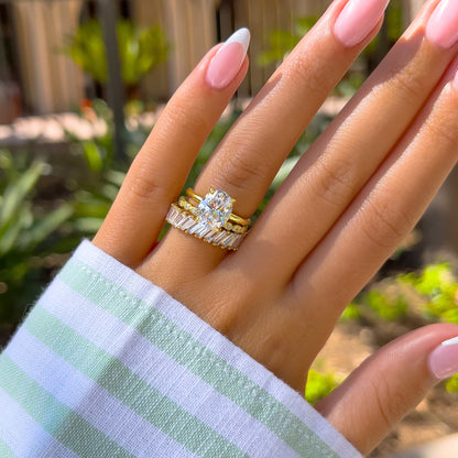 3 CT Oval Hidden Halo Moissanite Engagement Ring