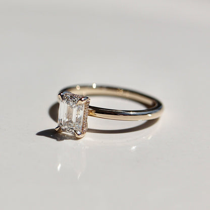 1 CT Emerald Hidden Halo Lab Grown Diamond Engagement Ring