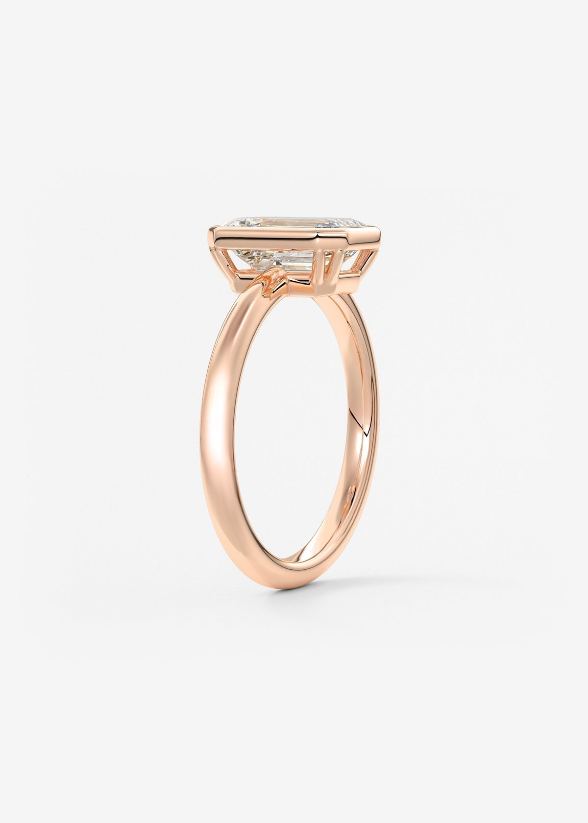 Emerald Bezel Lab Grown Diamond Engagement Ring