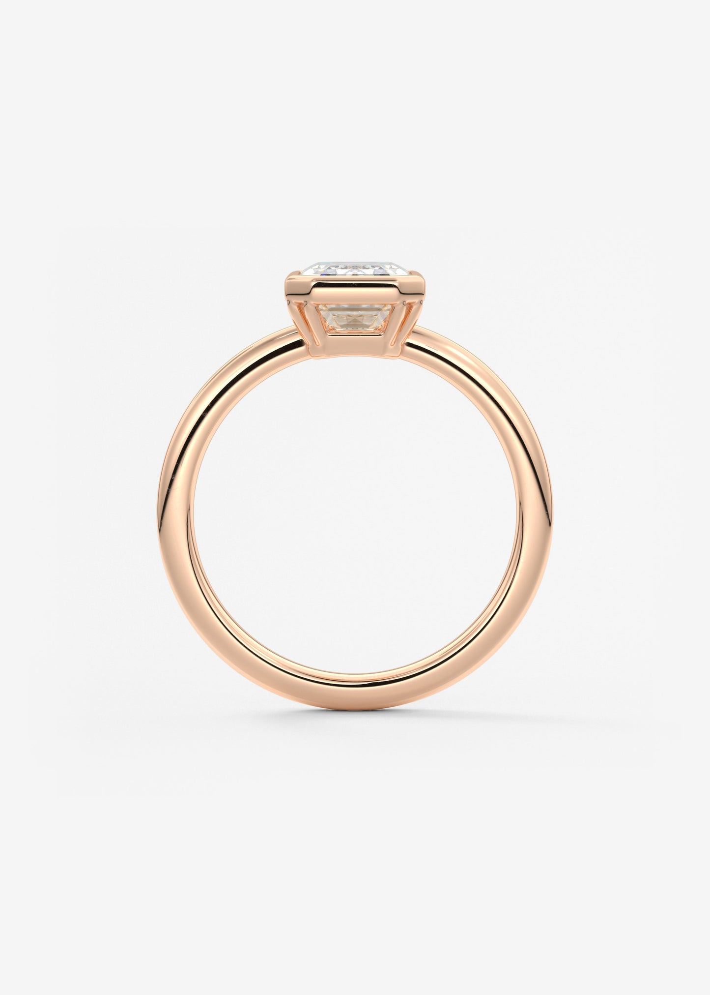 Emerald Bezel Lab Grown Diamond Engagement Ring
