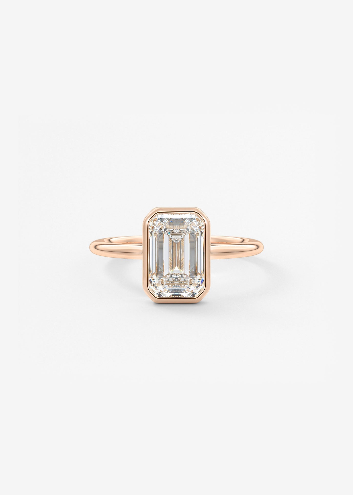 Emerald Bezel Lab Grown Diamond Engagement Ring