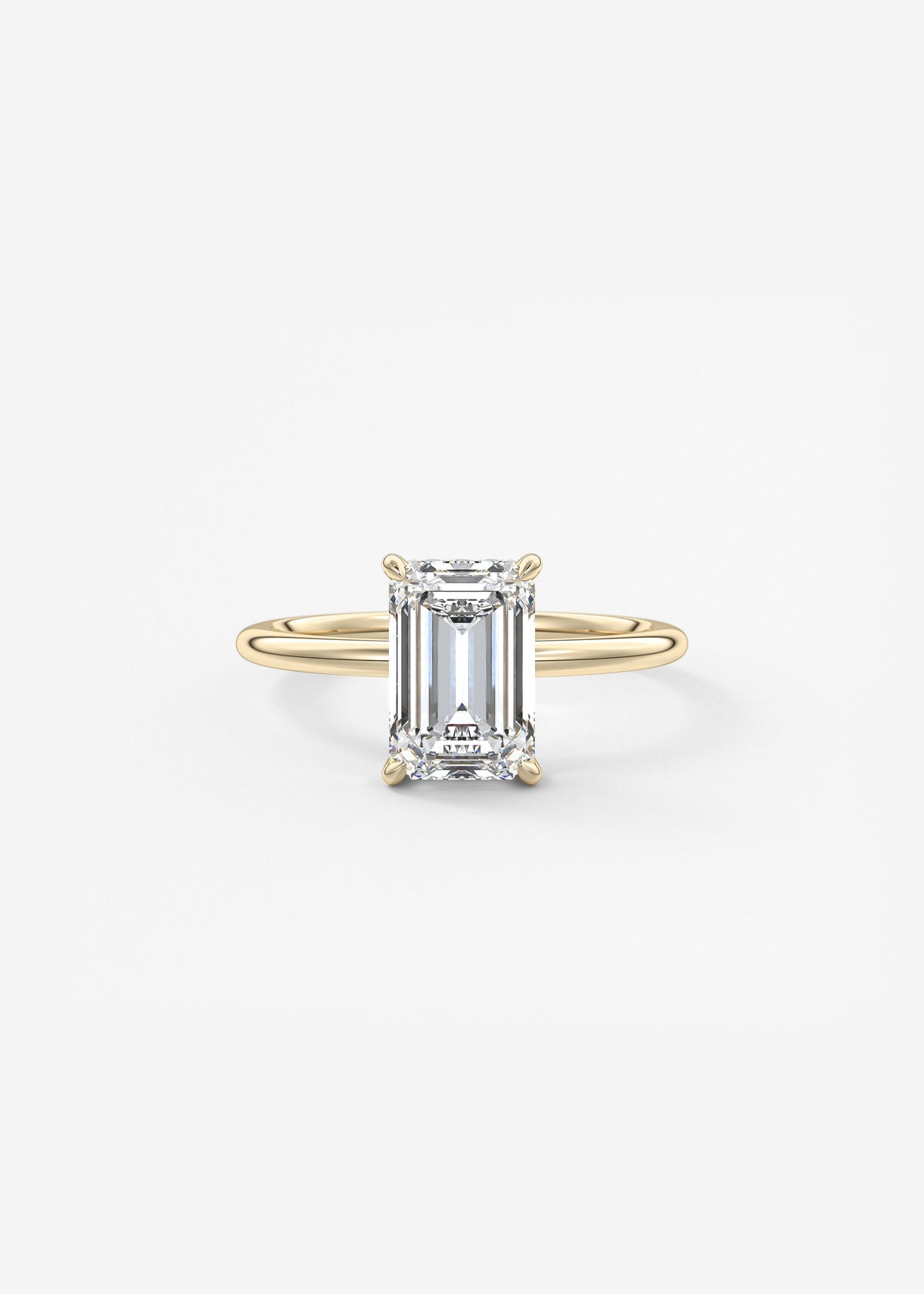 Emerald Hidden Halo Lab Grown Diamond Engagement Ring