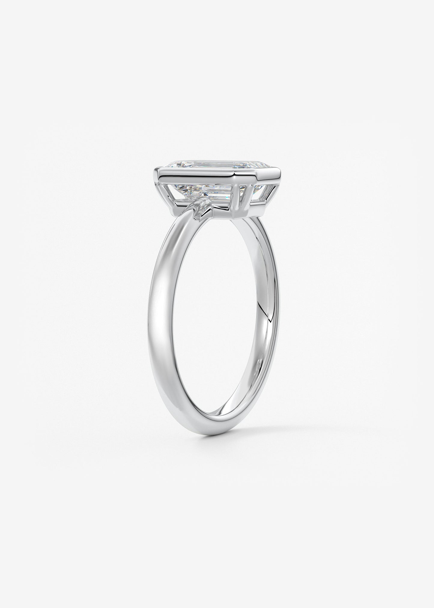 Emerald Bezel Lab Grown Diamond Engagement Ring