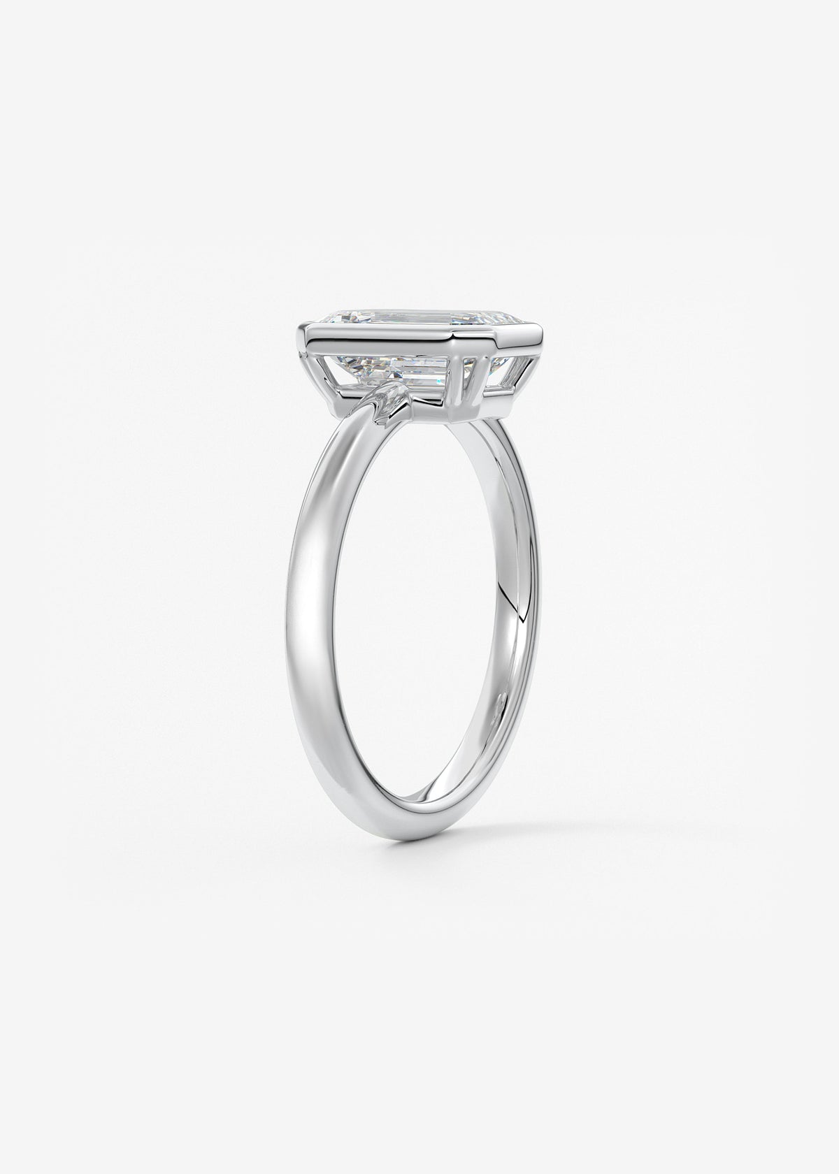 Emerald Bezel Lab Grown Diamond Engagement Ring