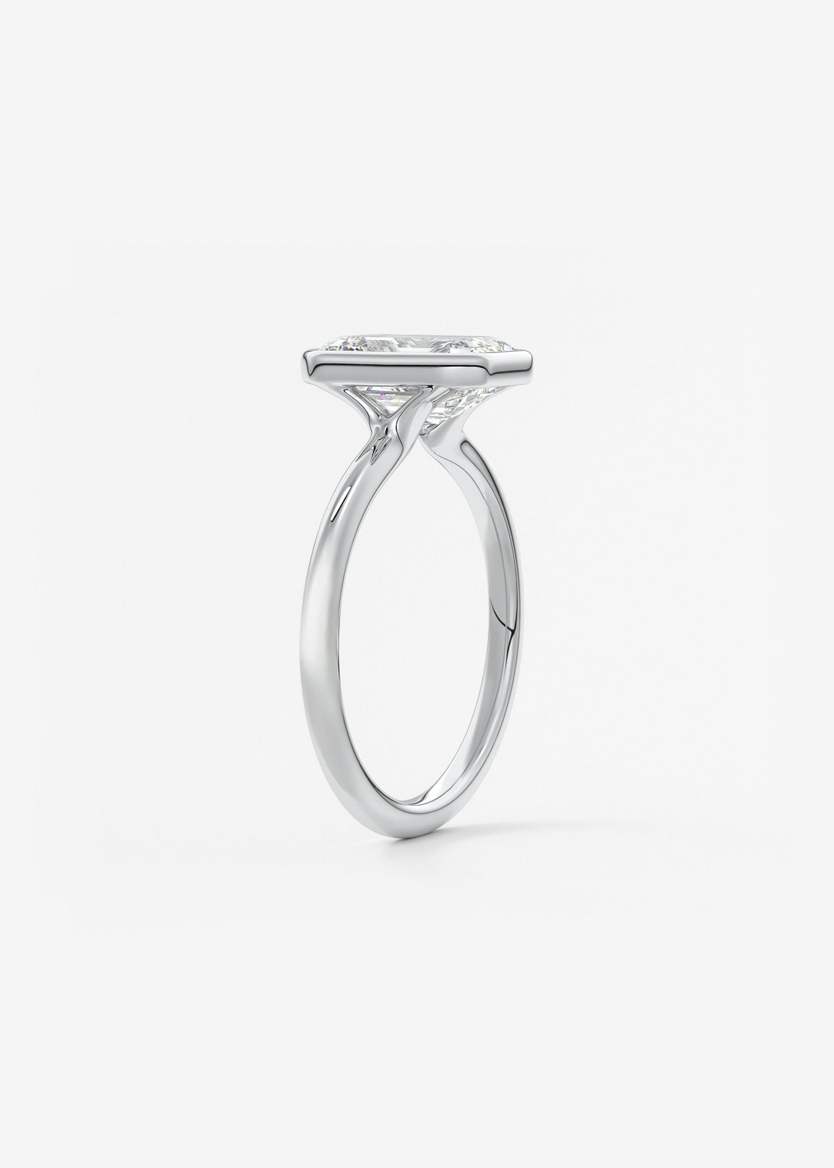Emerald Bezel Lab Grown Diamond Engagement Ring