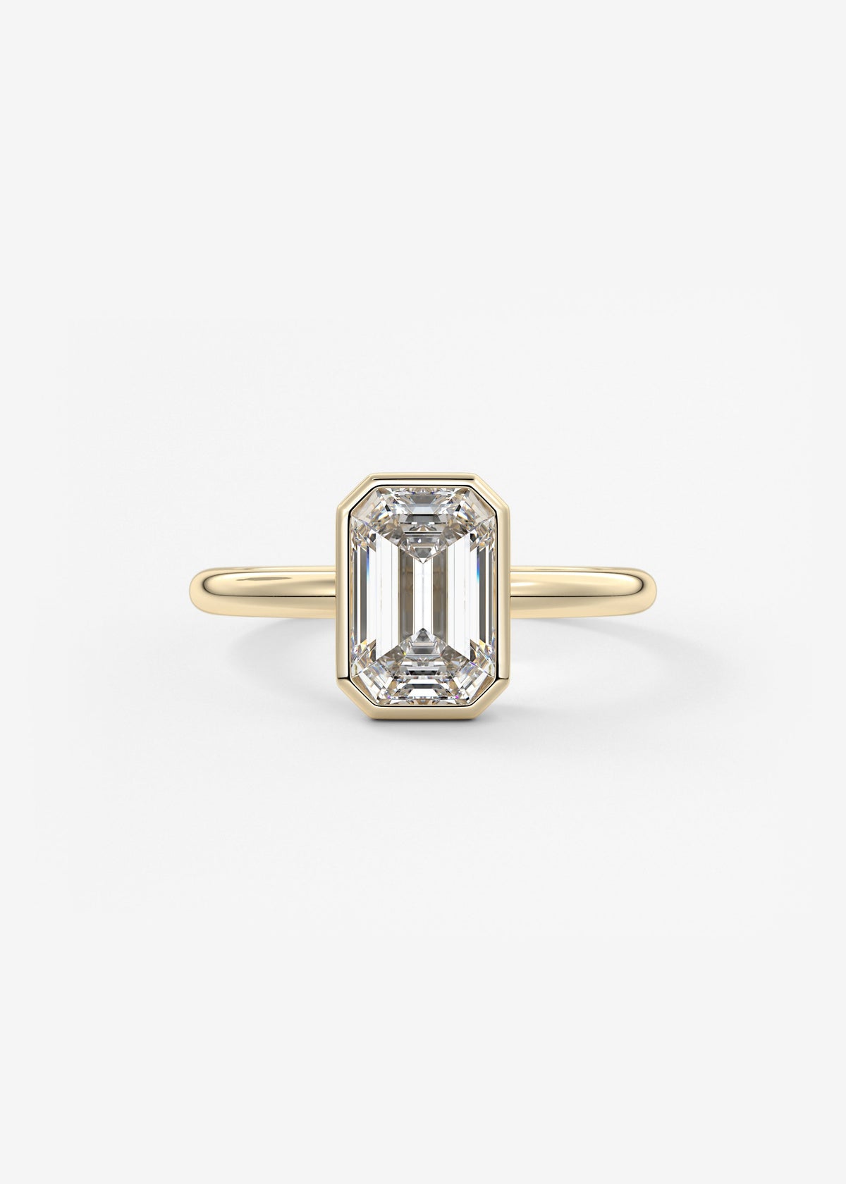 Emerald Bezel Lab Grown Diamond Engagement Ring