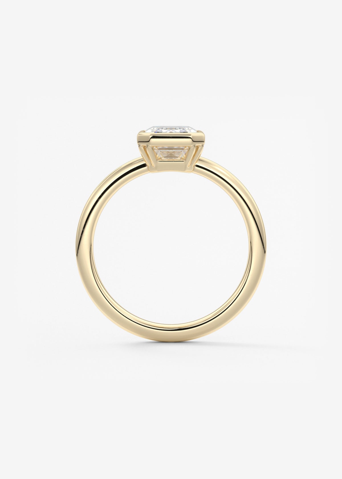 Emerald Bezel Lab Grown Diamond Engagement Ring